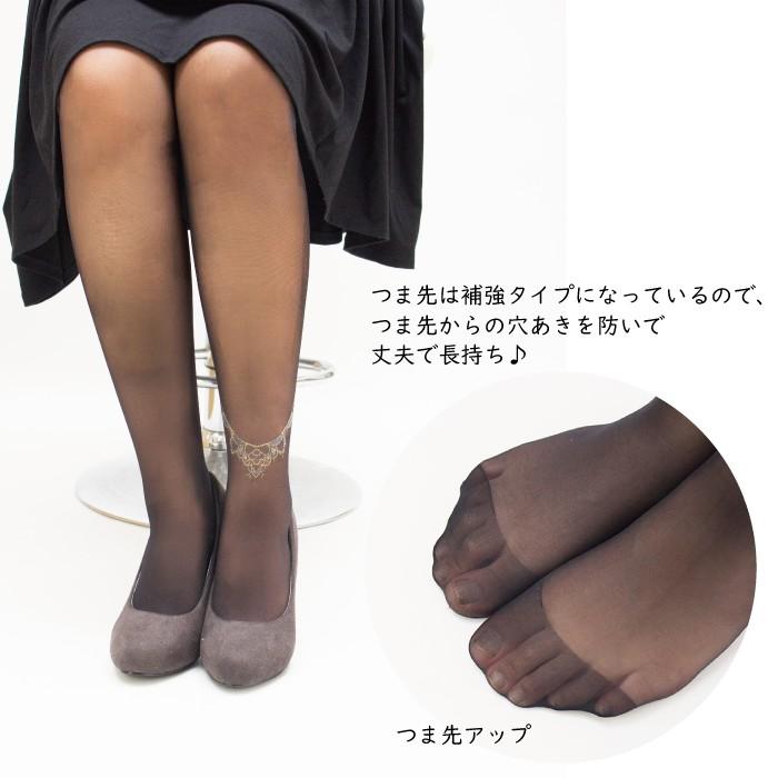 REGART メール便2足まで 3L4L5L7L8L プリントストッキング アンクレット日本製 FreeFit(フリーフィット)大きいサイズ ワンポイント - 画像 (3)