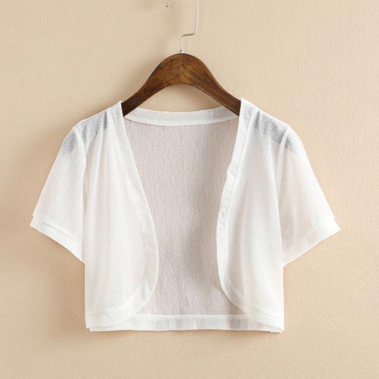 カーディガン 夏 レディース 薄手 サマーカーディガン ボレロ 半袖カーディガン シアー 日焼け防止 半袖 Vネック 紫外線対策 冷房対策 サマ - 画像 (4)