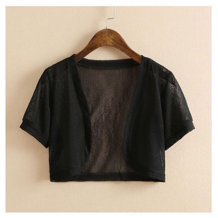 カーディガン 夏 レディース 薄手 サマーカーディガン ボレロ 半袖カーディガン シアー 日焼け防止 半袖 Vネック 紫外線対策 冷房対策 サマ - 画像 (9)