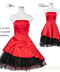You Color パーティーパニエ カラー チュール ボリューム ゴシック ロリータ コスプレ ミニドレス ゴスロリ 結婚式 同窓会 二次会 成人式 ドレス 白 黒 赤 ピンク mx016