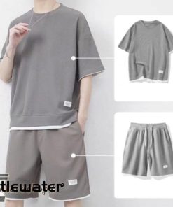 ジャージ メンズ ゆったり 接触冷感 セットアップ 夏 半袖 2点セット クルーネック Tシャツ ハーフパンツ 上下セット トレーナー ショートパン