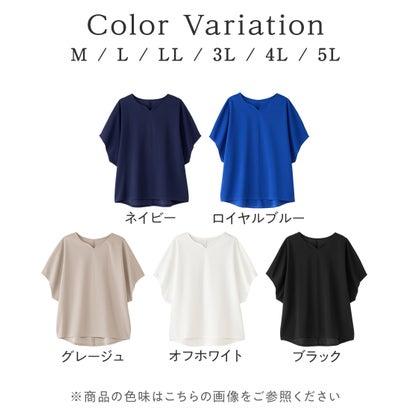 alotta アロッタ Alotta 着痩せが叶うドルマンスリーブきれいめカットソー (グレージュ) - 画像 (6)