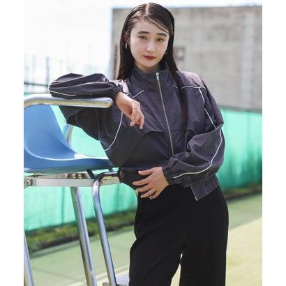 ボンジュールサガン BONJOUR SAGAN 配色パイピングナイロントラックジャケット (CHARCOAL-GRAY)