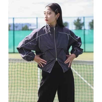 ボンジュールサガン BONJOUR SAGAN 配色パイピングナイロントラックジャケット (CHARCOAL-GRAY) - 画像 (4)