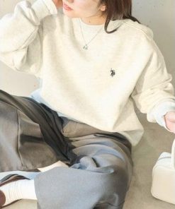 U.S. POLO ASSN. ユーエスポロアッスン ワンポイントロゴ 裏起毛スウェットトレーナー （オートミール）