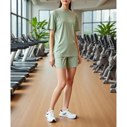 United Athle ユナイテッドアスレ 4.4オンス ドライスムース Tシャツ 半袖 ジム ヨガ ピラティス フィットネス 5700 (ライトグ - 画像 (3)