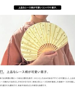 HEMING'S RICCA 扇子 レース柄扇子 せんす センス レディース レース 花柄 かわいい ケース 収納袋 女性 女性用 メール便送料無料