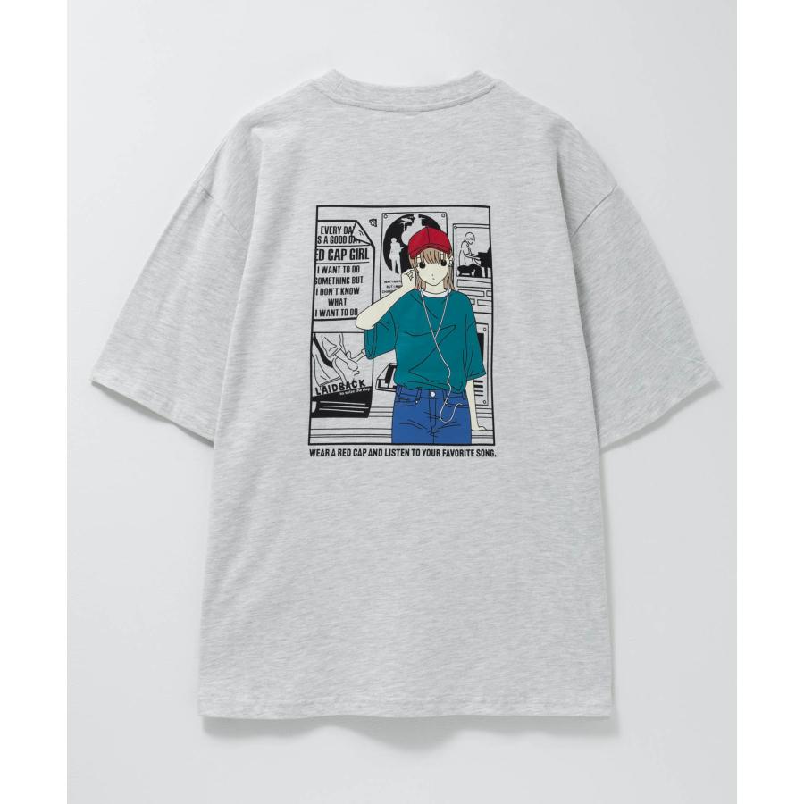 RED CAP GIRL Tシャツ メンズ 半袖 綿100% コットン バックプリント クルーネック カットソー トップス - 画像 (2)