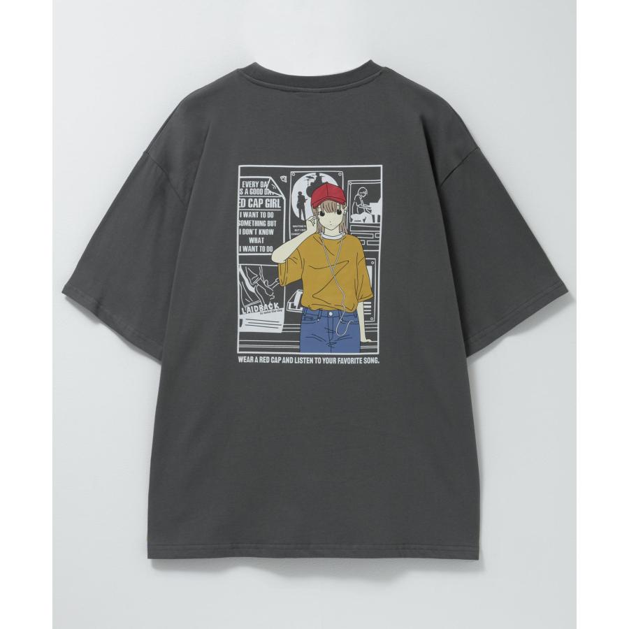 RED CAP GIRL Tシャツ メンズ 半袖 綿100% コットン バックプリント クルーネック カットソー トップス - 画像 (4)
