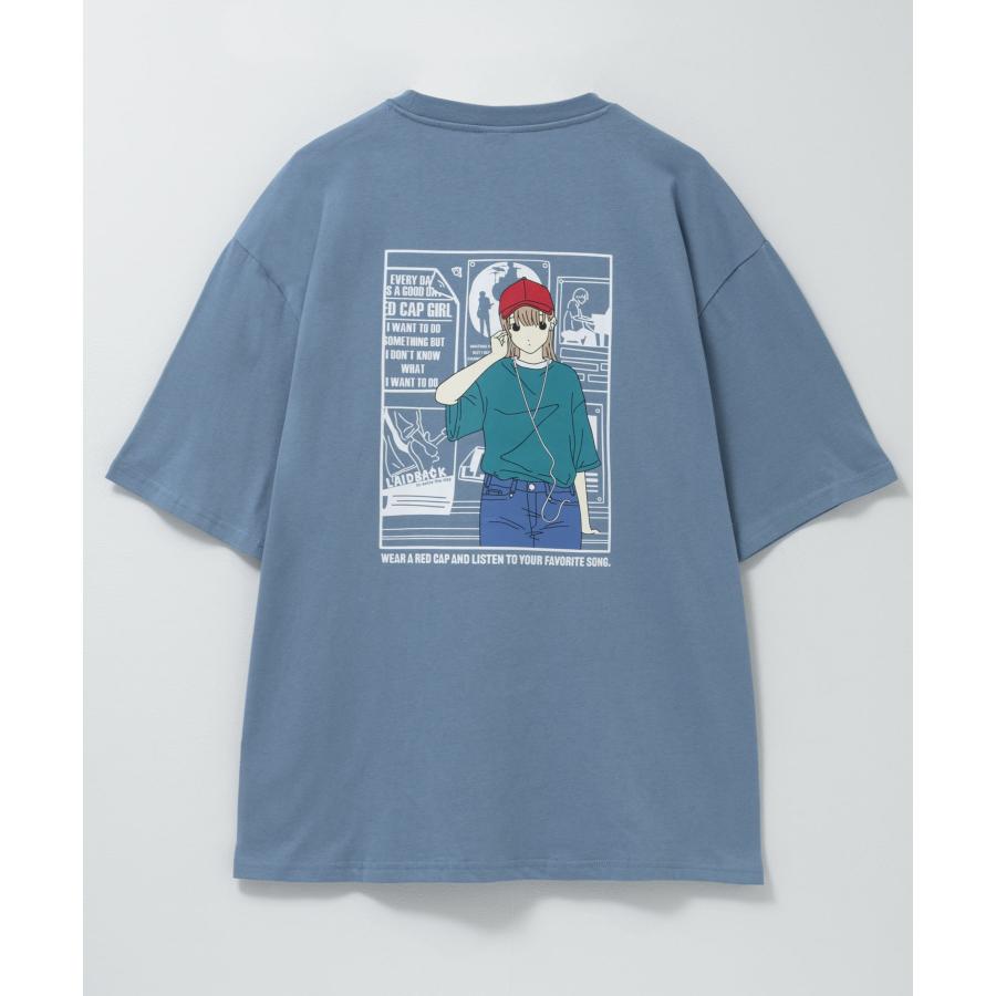 RED CAP GIRL Tシャツ メンズ 半袖 綿100% コットン バックプリント クルーネック カットソー トップス - 画像 (8)