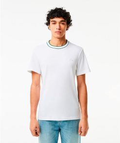 LACOSTE 【ラコステ　メンズ】ラコステ ラインドリブネック鹿の子地Tシャツ