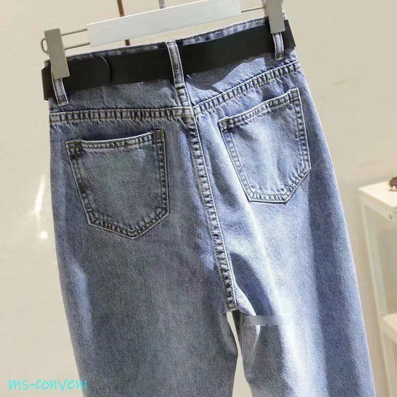 パンツ 夏 イージーパンツ レディース ボトムス デニム ジーンズ テーパード 美脚 ウエストゴム 無地 ゆったり 春秋 ハイウエスト チノパンツ - 画像 (7)