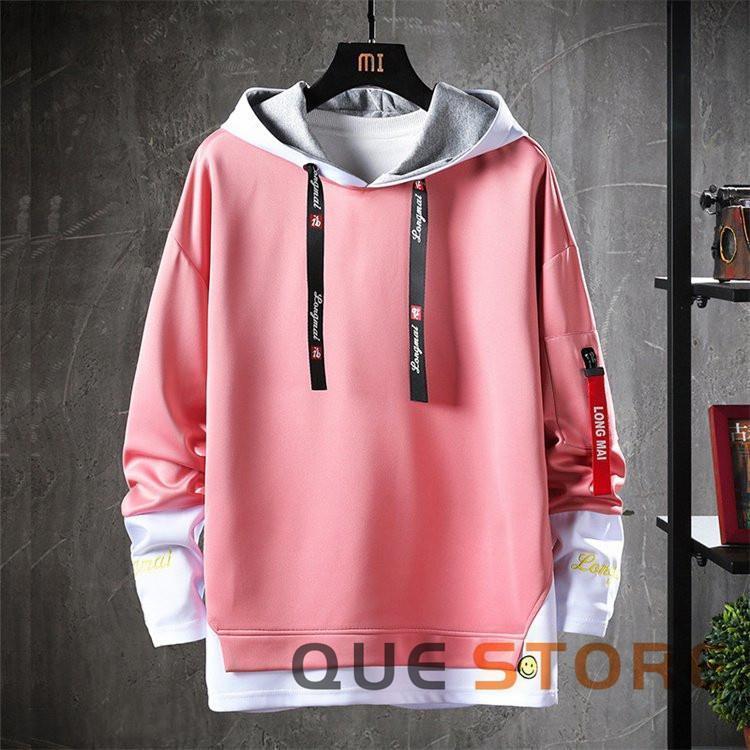 パーカー メンズ長袖パーカー おしゃれ スポーツパーカー 切り替え フード付き ス おしゃれ 春秋 冬 プレセント 裏起毛選択可 - 画像 (7)