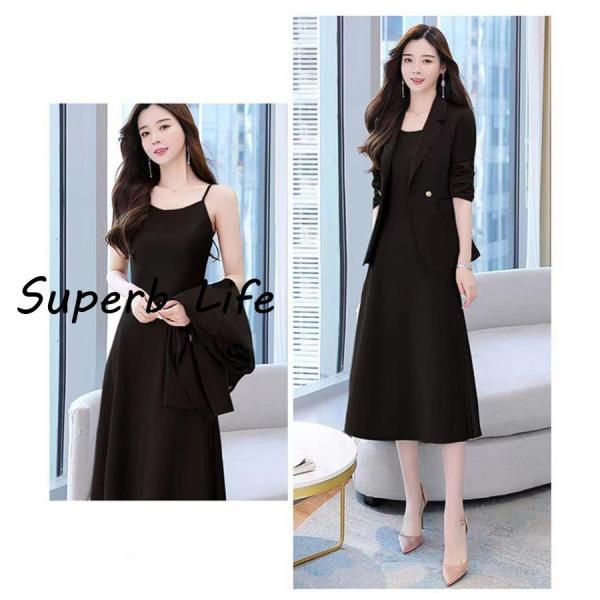 スーツセット レディース ビジネススーツ ワンピースセット 事務服 2点セット 着痩せ フォーマル オフィス 春秋新作 大人かわいい お洒落 - 画像 (5)