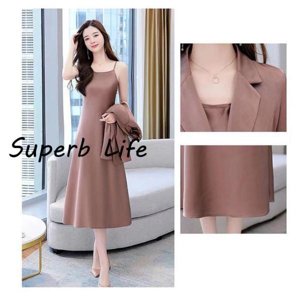 スーツセット レディース ビジネススーツ ワンピースセット 事務服 2点セット 着痩せ フォーマル オフィス 春秋新作 大人かわいい お洒落 - 画像 (9)