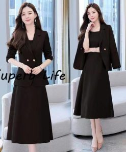 スーツセット レディース ビジネススーツ ワンピースセット 事務服 2点セット 着痩せ フォーマル オフィス 春秋新作 大人かわいい お洒落