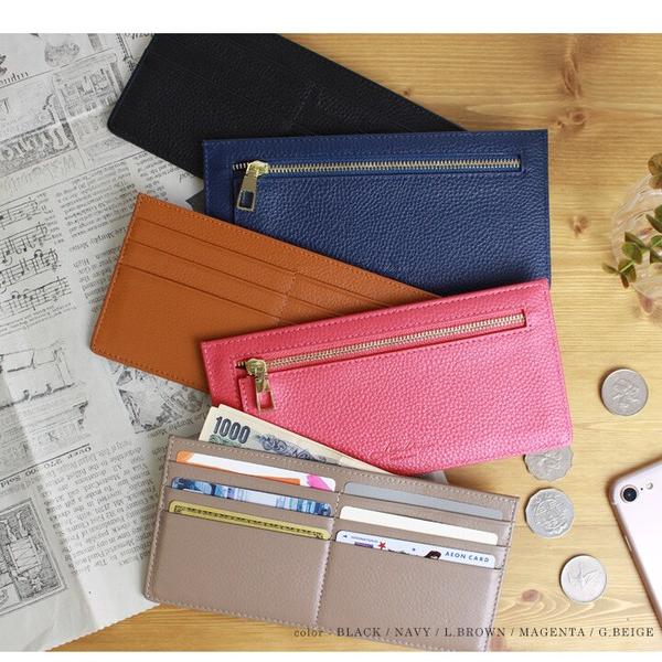 LIZDAYS 長財布 レディース 財布 革 本革 薄型 サブウォレット スキミング防止 グレーベージュ リズデイズ - 画像 (6)