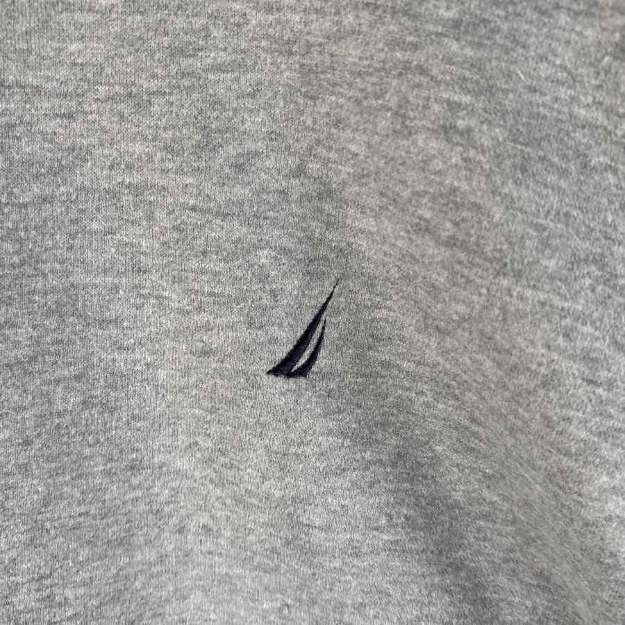 古着 ノーティカ NAUTICA スウェット トレーナー 大きいサイズ ワンポイントロゴ刺繍 Vガゼット プルオーバー XXL グレー メンズ - 画像 (3)