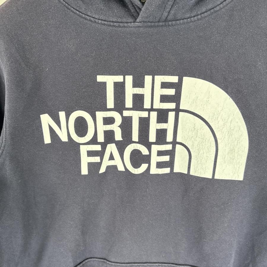 THE NORTH FACE 古着 ザ・ノースフェイス パーカー ビッグロゴプリント アウトドア プルオーバー フーディ S ネイビー メンズ - 画像 (3)