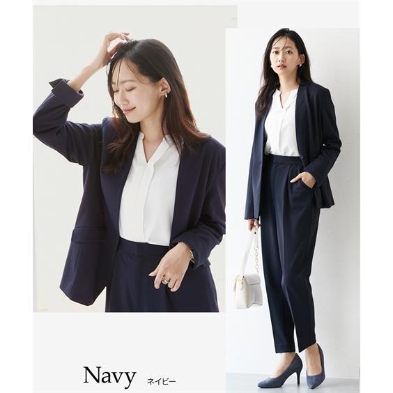 ニッセン レディース スーツ パンツスーツ セットアップ 春夏秋冬 洗える ストレッチ ジャケット ワイドパンツ テーパードパンツ s0 - 画像 (7)