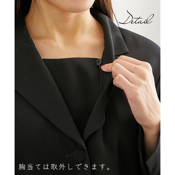 ニッセン 喪服 スーツ レディース 礼服 洗える 防しわ 胸当て付き ナチュラル テーラード ジャケット +ワイド パンツ S/M/L nissen - 画像 (9)
