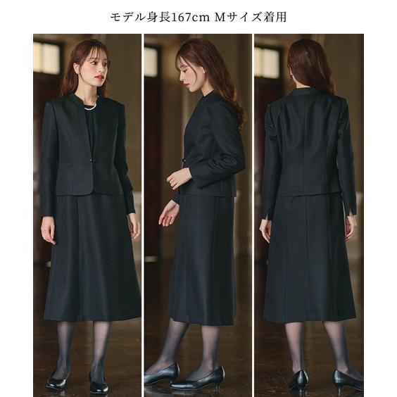 ニッセン 喪服 礼服 ブラックフォーマル アンサンブル 大きいサイズ レディース 洗える 防しわ 北陸ジャカード 前開き ジャケット + ワンピース オールシーズン - 画像 (6)