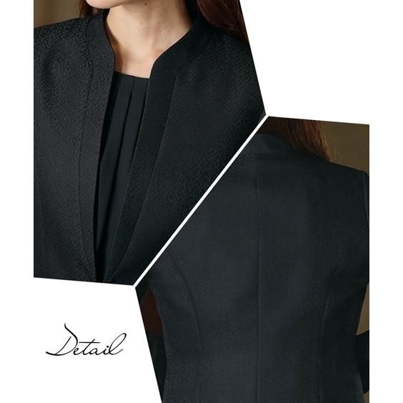ニッセン 喪服 礼服 ブラックフォーマル アンサンブル 大きいサイズ レディース 洗える 防しわ 北陸ジャカード 前開き ジャケット + ワンピース オールシーズン - 画像 (8)