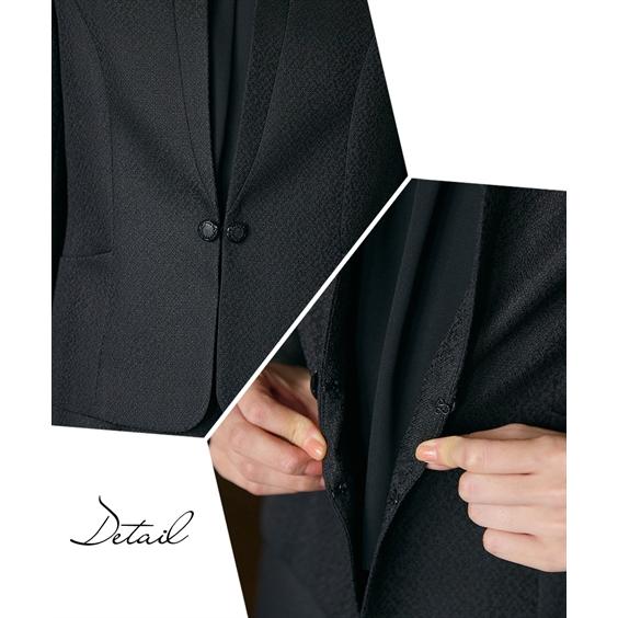 ニッセン 喪服 礼服 ブラックフォーマル アンサンブル 大きいサイズ レディース 洗える 防しわ 北陸ジャカード 前開き ジャケット + ワンピース オールシーズン - 画像 (9)