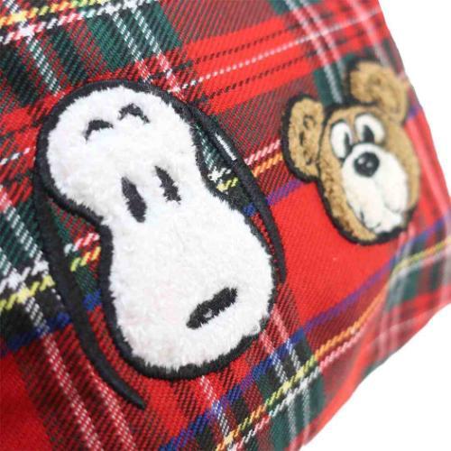 PEANUTS スヌーピー コスメポーチ チェック化粧ポーチ スヌーピーとベア チェック ピーナッツ - 画像 (4)