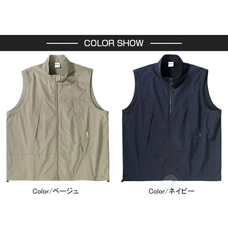 ゴルフウェア メンズ 春夏 カジュアルベスト サマーベスト ウインドブレーカー ベスト お釣りベスト ゴルフベスト スポーツ ノースリーブジャケット スタンドカ - 画像 (2)