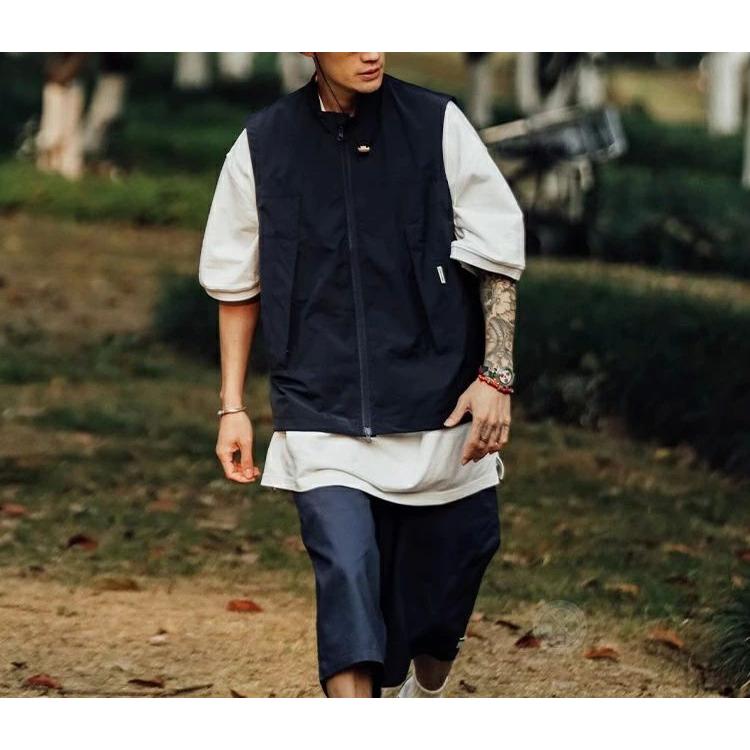 ゴルフウェア メンズ 春夏 カジュアルベスト サマーベスト ウインドブレーカー ベスト お釣りベスト ゴルフベスト スポーツ ノースリーブジャケット スタンドカ - 画像 (5)