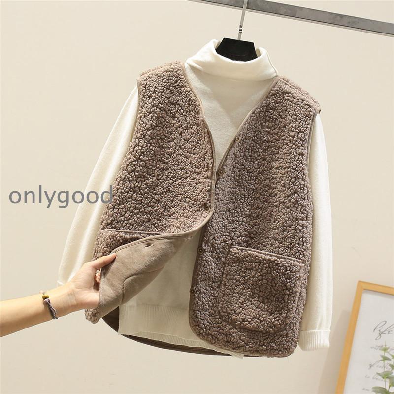 ベスト レディース ニットベスト ジレ 前開き 40代 30代 重ね着 ボアベスト ジャケット アウター チョッキ ゆったり 着痩せ 暖かい 防寒 通学 フリースベスト - 画像 (3)