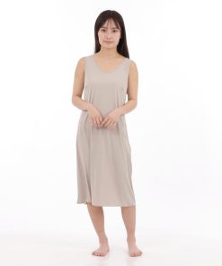 ペチコート ワンピース スリップ ロング レディース インナーワンピース 透け防止 東レ サラサラ素材 吸汗速乾 吸水 ブラ紐隠し 素玄 M L 丈90cm 100cm 110cm