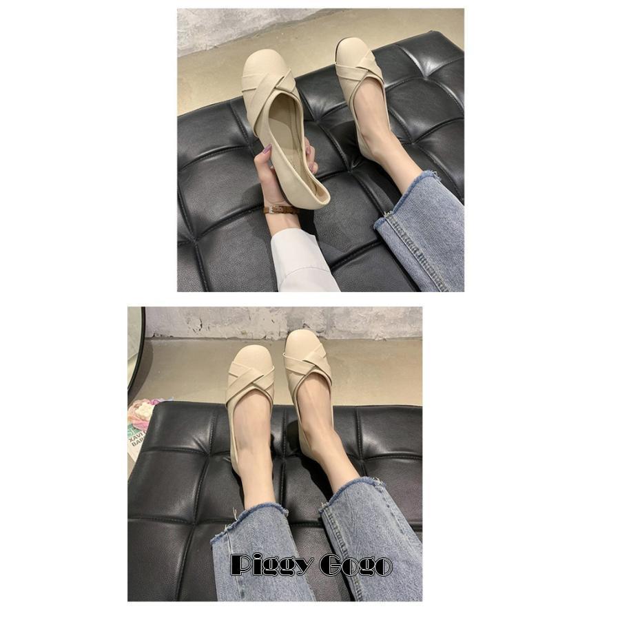 パンプス 痛くない ローヒール レディース 疲れない ベーシック カジュアル ラットシューズ 楽ちん シンプル ぺたんこ 走れる 通勤 オフィス - 画像 (8)