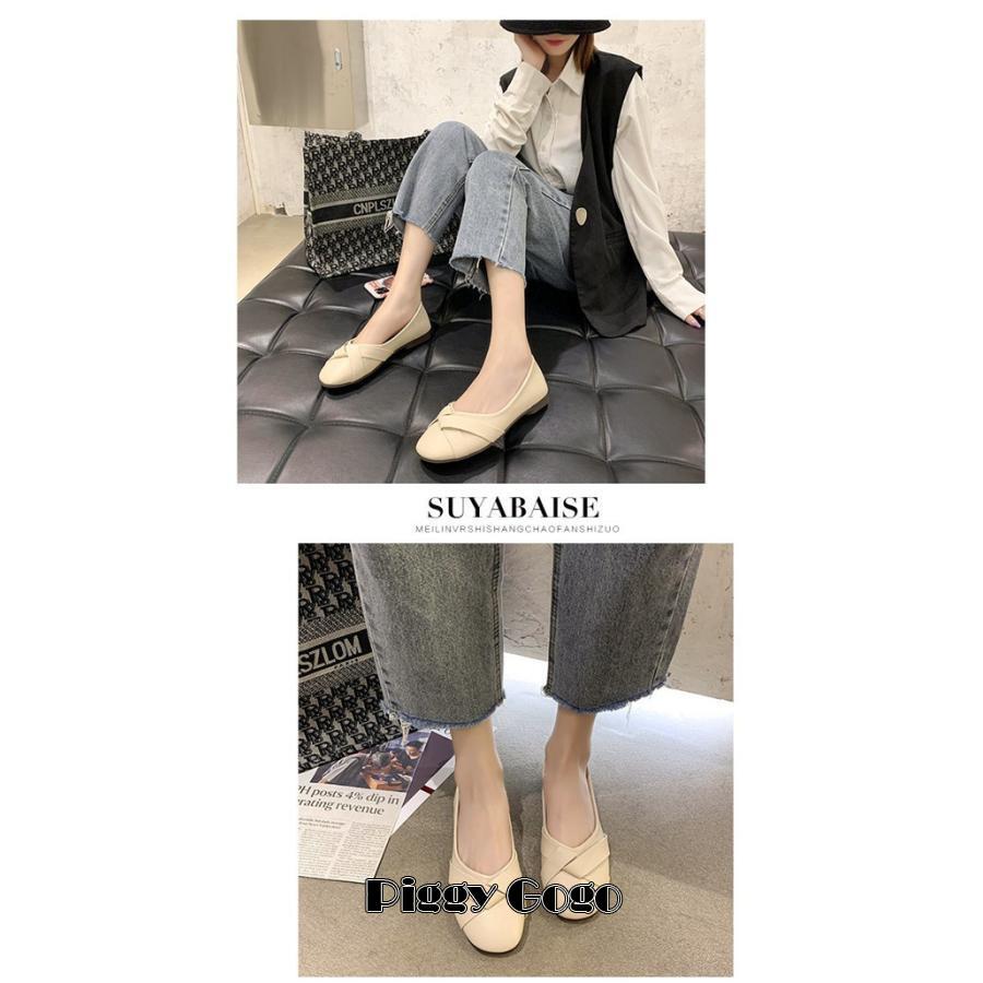 パンプス 痛くない ローヒール レディース 疲れない ベーシック カジュアル ラットシューズ 楽ちん シンプル ぺたんこ 走れる 通勤 オフィス - 画像 (9)