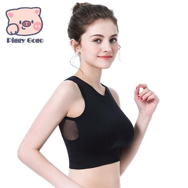 ブラトップ スポーツインナー ブラ ハーフトップ チューブトップ 吸水速乾 カップ付き ノンワイヤー インナー 美胸 盛れる - 画像 (7)