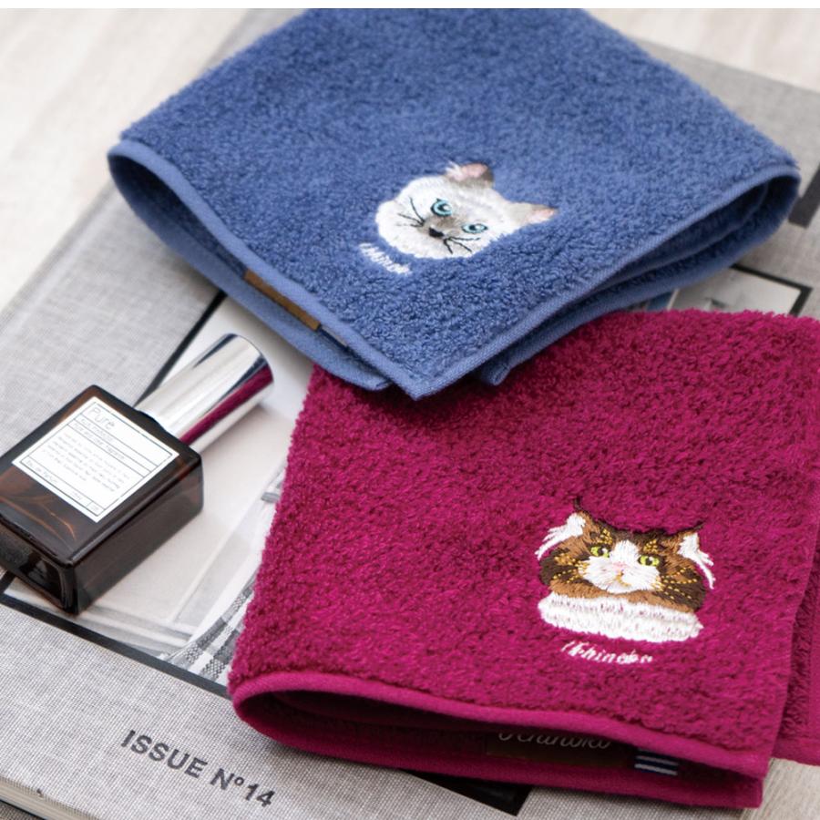 今治タオル タオルハンカチ 刺繍 猫 ハンカチ レディース プレゼント 花以外 女性 誕生日 お返し ハチワレ サバトラ ペルシャ猫 スコティッシュフィールド ソマリ - 画像 (3)