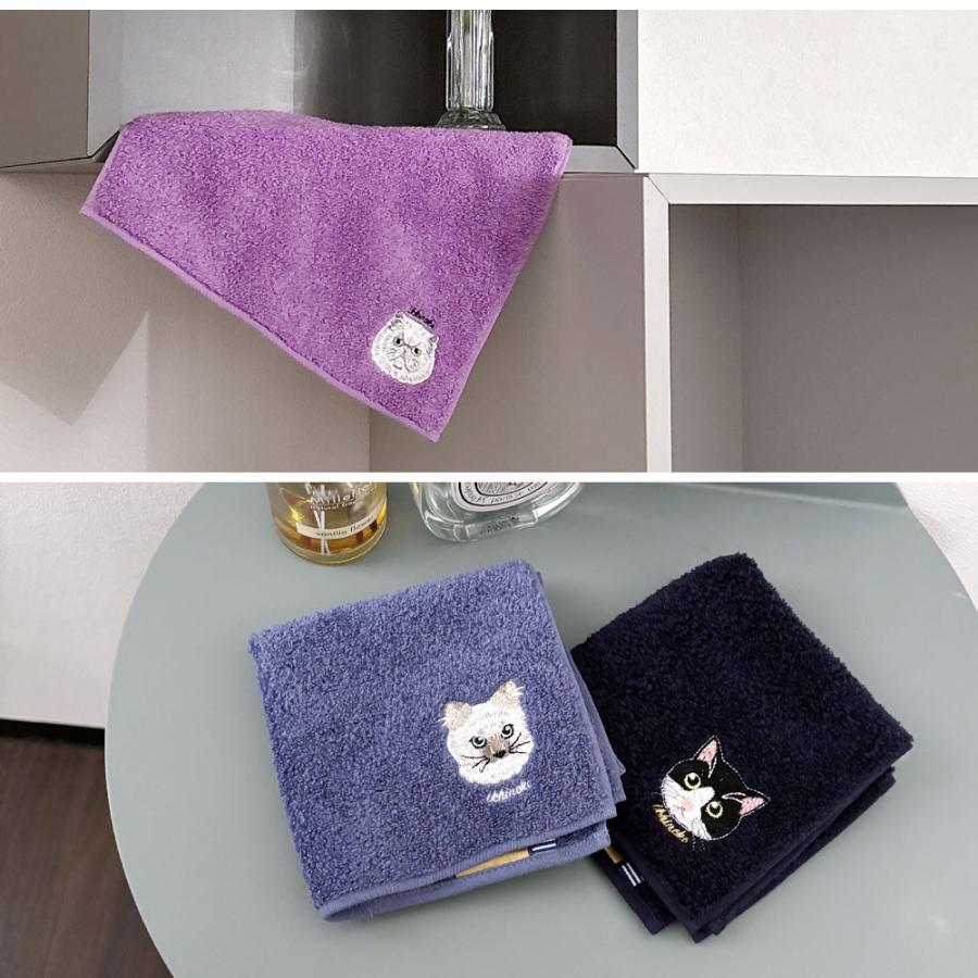 今治タオル タオルハンカチ 刺繍 猫 ハンカチ レディース プレゼント 花以外 女性 誕生日 お返し ハチワレ サバトラ ペルシャ猫 スコティッシュフィールド ソマリ - 画像 (7)