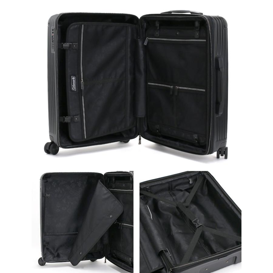 Coleman キャリーバッグ 大容量 コールマン スーツケース Mサイズ 3〜5泊 拡張 60L 69L 旅行 ハードケース キャリーケース 黒 修学旅行 - 画像 (6)