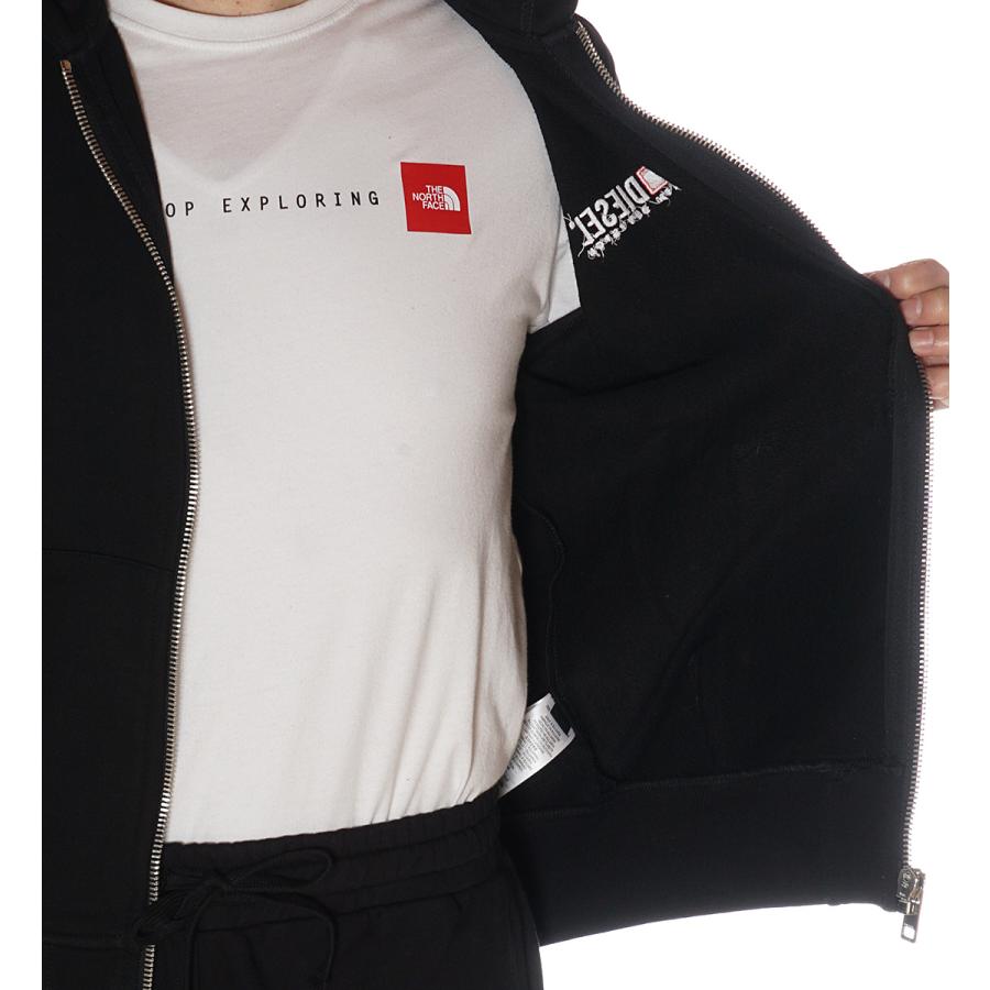 DIESEL 並行輸入品 ディーゼル ジップパーカー セットアップ スウェット ハーフパンツ メンズ ブラック A03769 A03760 0GEAD 9XX - 画像 (6)