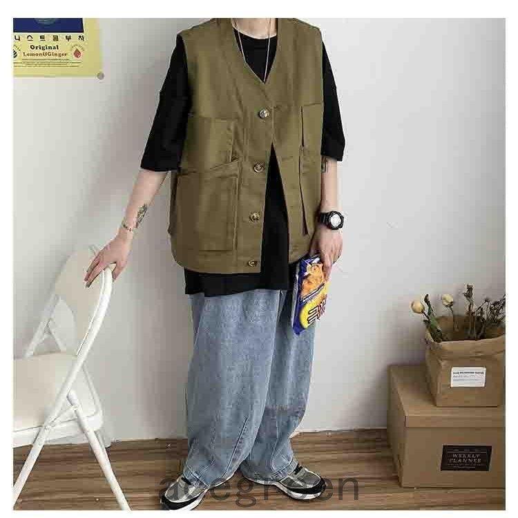 メンズ ジレ 多機能 アウトドア サマージャケット アウター ノースリーブ 薄手 ミリタリー カジュアル ゆったり - 画像 (3)