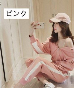 スポーツウエア 上下セット レディース ジャージ セットアップ 運動着 長袖 バイカラー トレーニングウエア フード付き 運動会