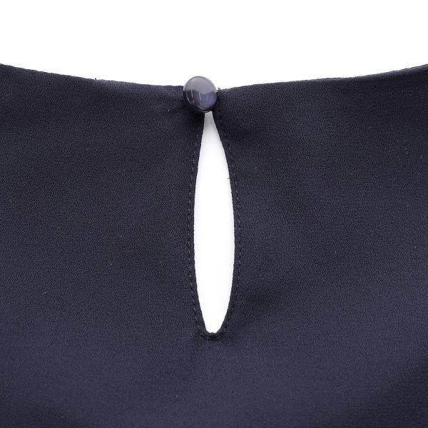 SHIROHATO ニッセン カットソー裏地付 ジョーゼットフレア7分袖ブラウス L LL nissen - 画像 (8)