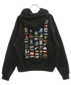 OFF-WHITE オフホワイト 24SS CLB SKATE Hoodie クラブ スケート プリント スウェット プルオーバーパーカー ブラック OMBB085G23FLE015