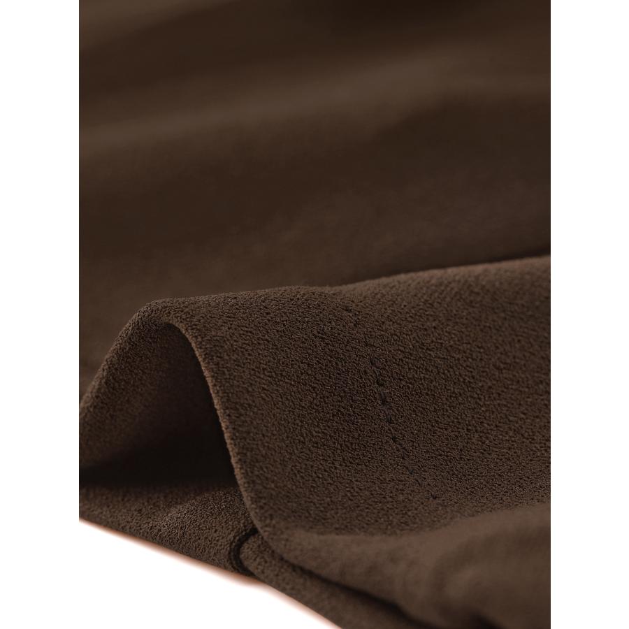 Allegra K ショート ジャケット クロップド ブレザー 前開き オフィス 事務服 無地 レディース ダークブラウン M - 画像 (5)