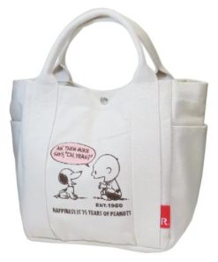 PEANUTS スヌーピー IP.デリ.Peanuts-0J コットンミニバッグ ハンドバッグ Ivory ピーナッツ キャラクター