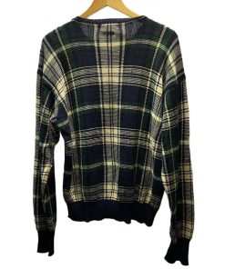 POLO RALPH LAUREN◆90s/ニット・セーター(厚手)/L/コットン/NVY/チェック