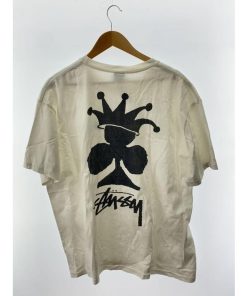 STUSSY◆Club Crown Pigment Dyed T-Shirt/首回り少し黄ばみ/XL/コットン/WHT
