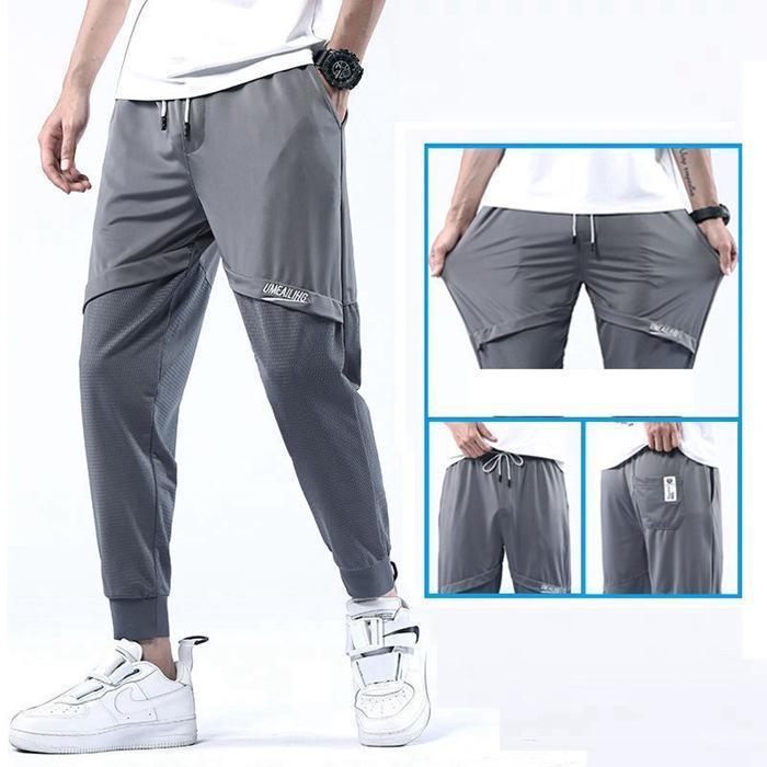 接触冷感 ズボン メンズ パンツ 夏 アイスシルクパンツ ストレッチパンツ スウェットパンツ 伸縮 涼しい 速乾 ボトムス 涼感