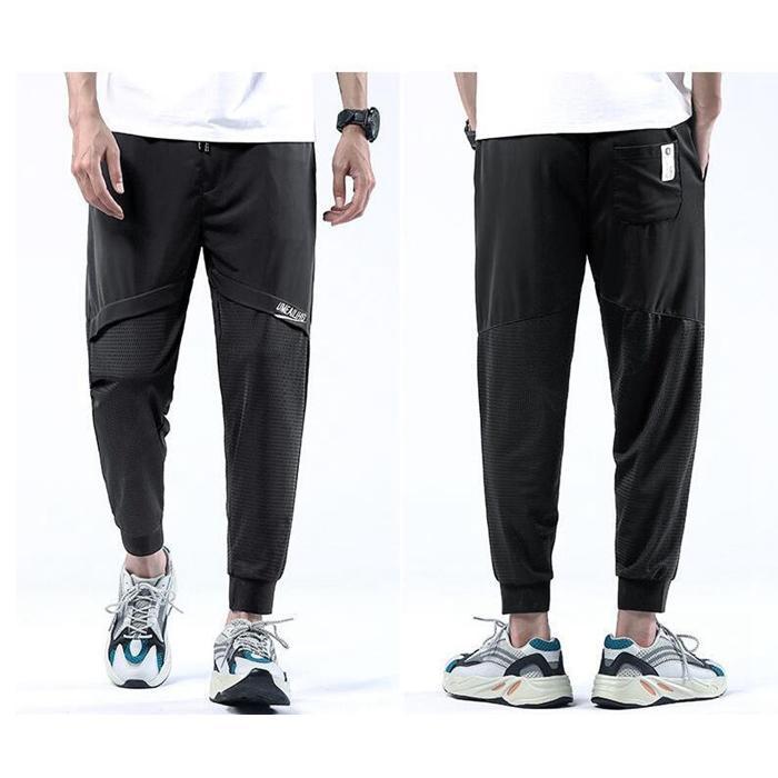 接触冷感 ズボン メンズ パンツ 夏 アイスシルクパンツ ストレッチパンツ スウェットパンツ 伸縮 涼しい 速乾 ボトムス 涼感 - 画像 (3)